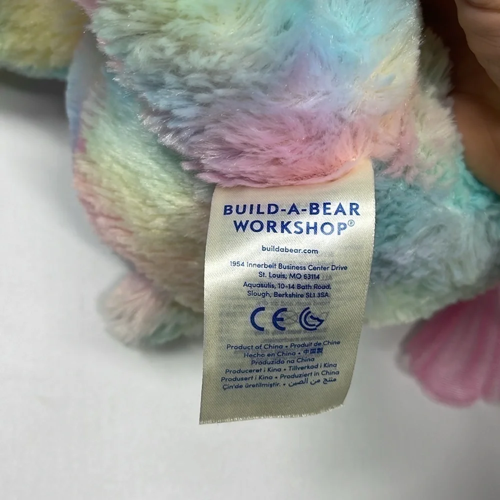 Build a Bear Tie Dye Pink Blue Bear Stuffed Animal Plush ~18